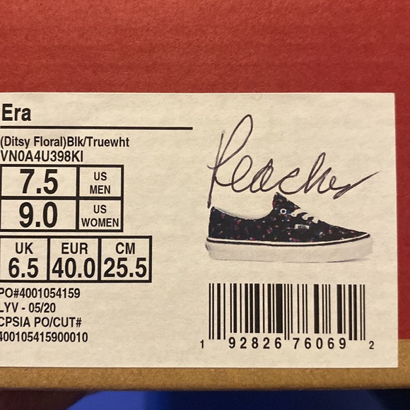 NWT Vans Ditsy Floral Black/true white unisex men size 4.5 & 7.5 &women size 6&9 - Picture 6 of 7